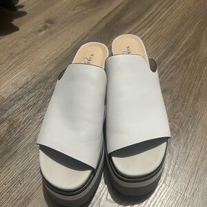Naked Feet White Platform Flow Mules